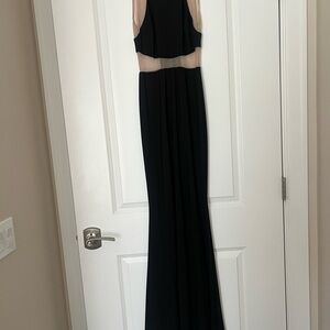 Elegant Black and Nude Evening Gown